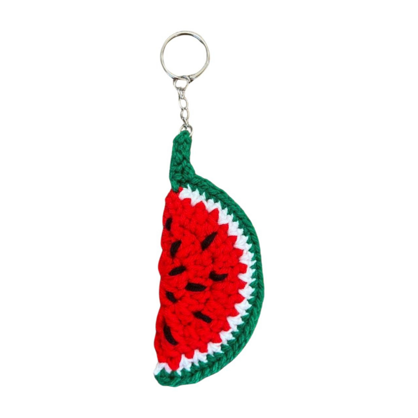 Crochet Watermelon Keyring , Front picture