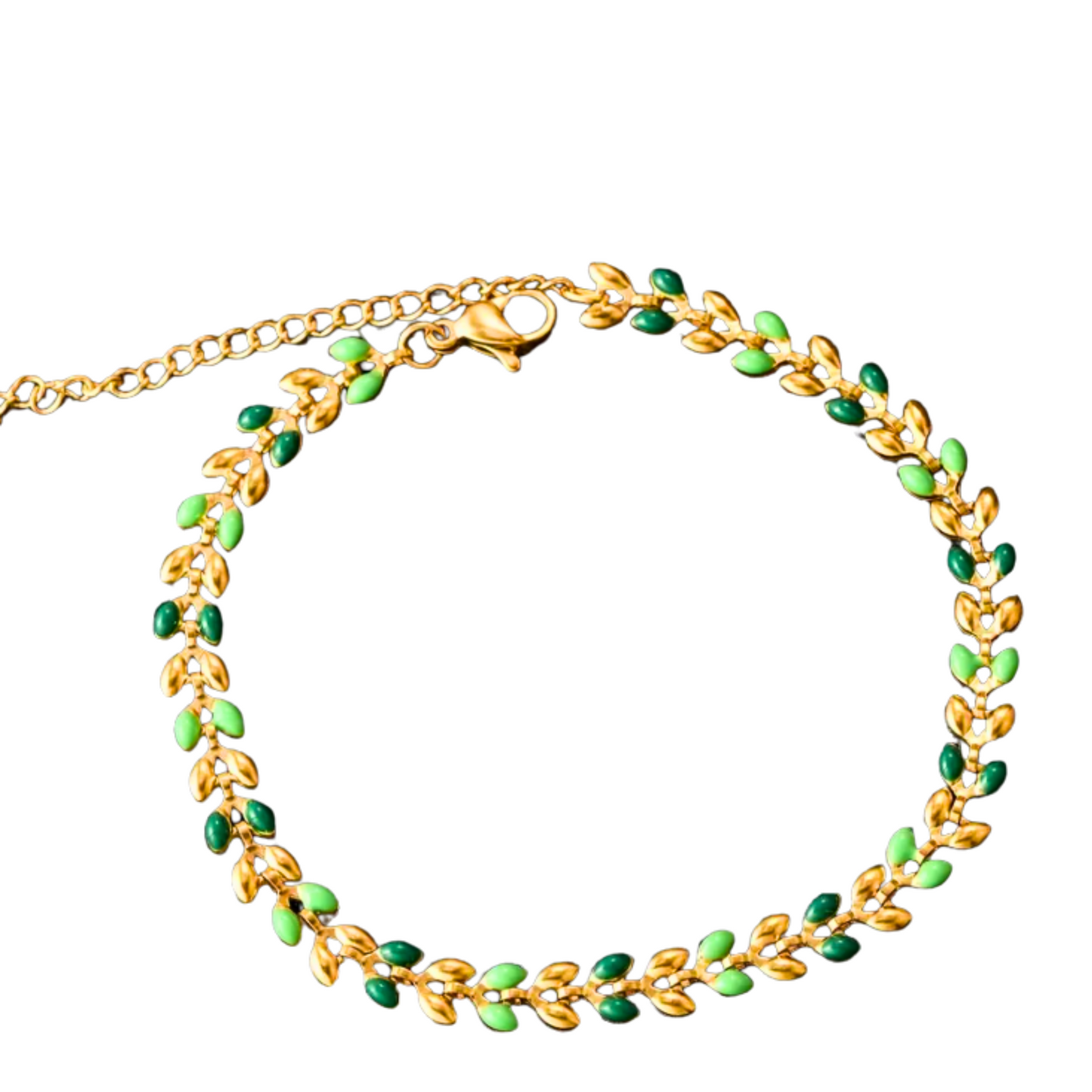 fashionable stainless steel olive leaf bracelet