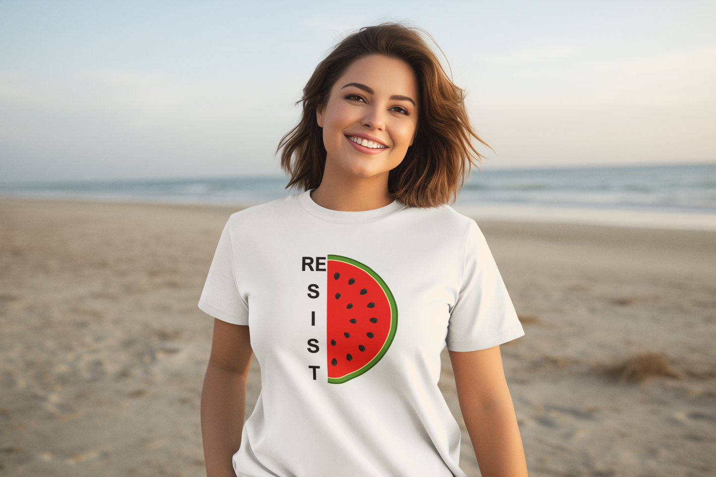 Resist Watermelon Unisex  T-Shirt -WHITE