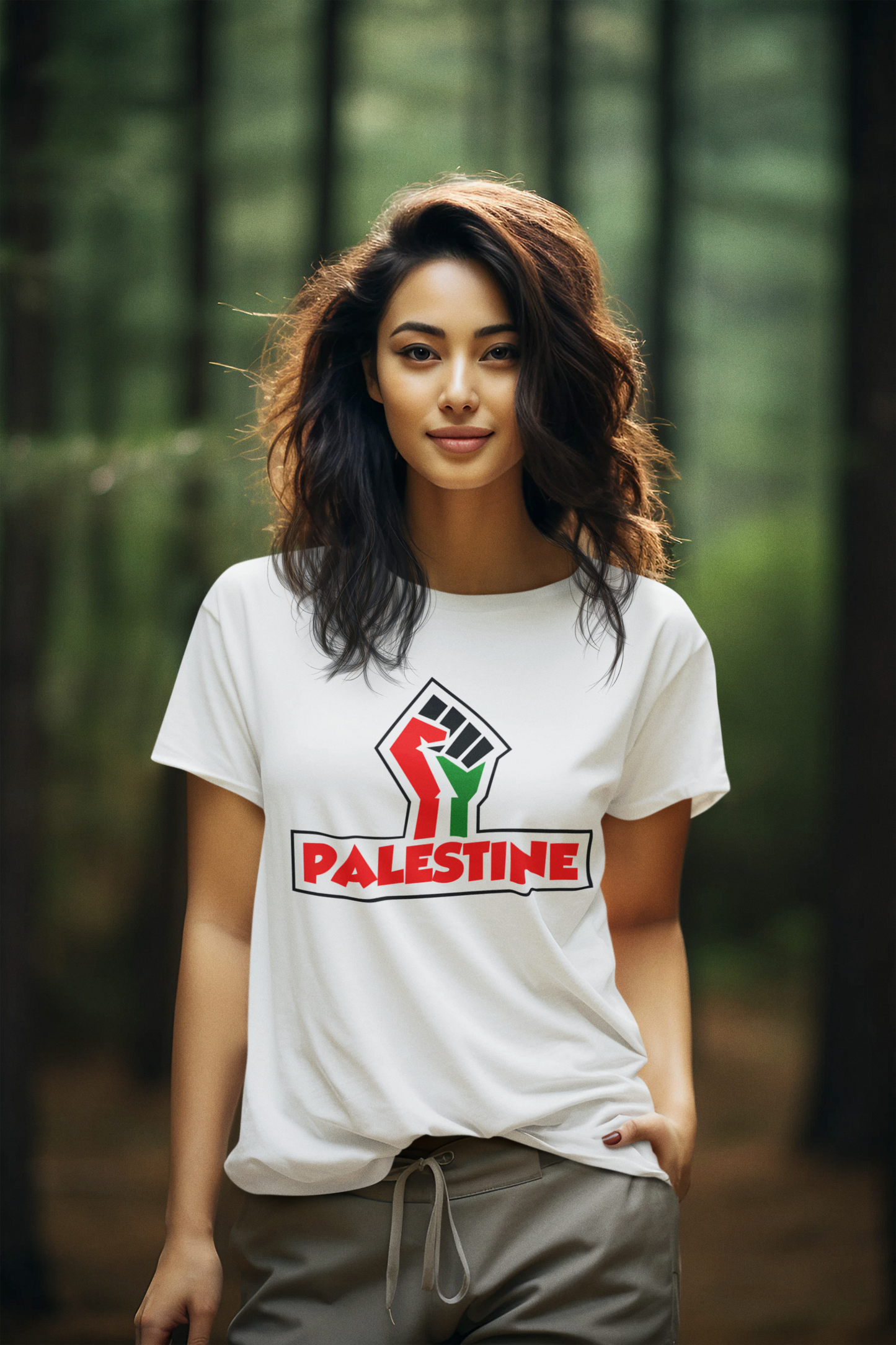 Palestine Power Unisex  T-Shirt-White