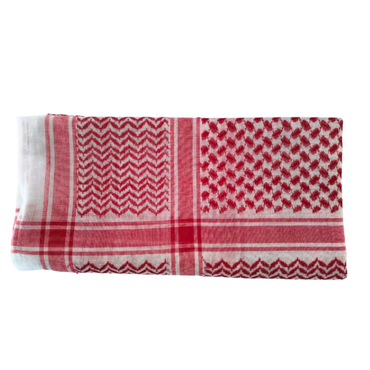 folded red keffiyeh scarf
