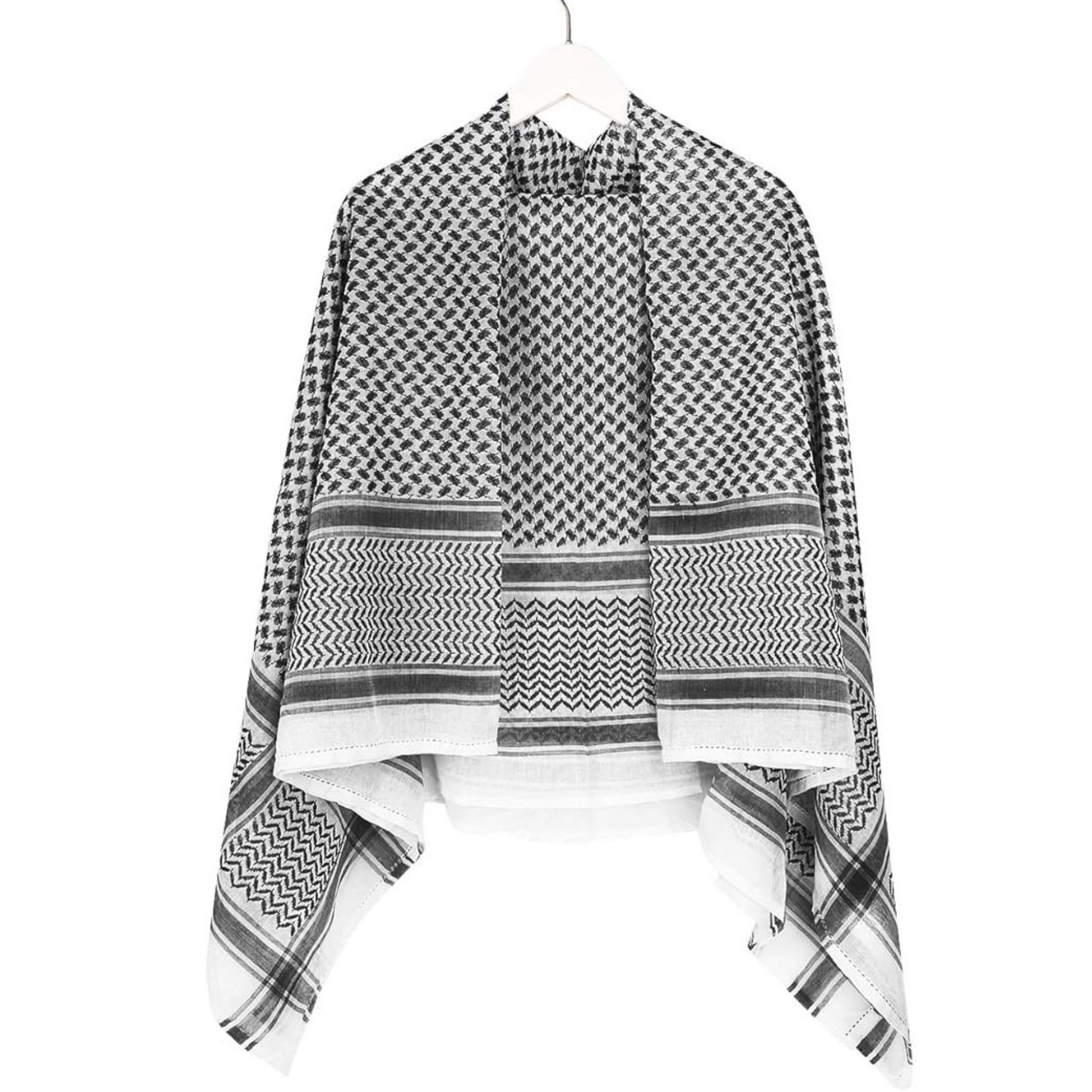 keffiyeh black scarf on hanger 