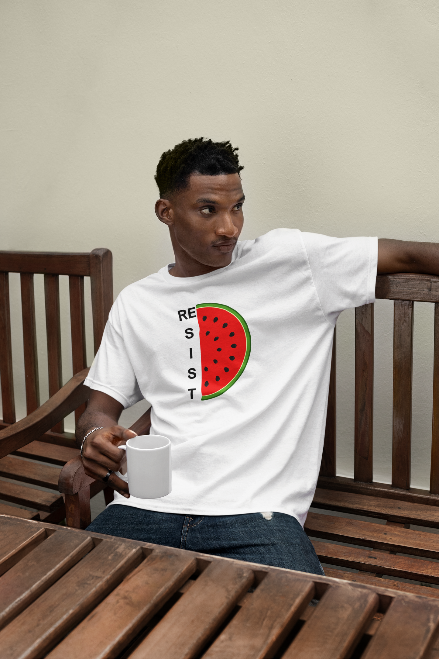 Resist Watermelon Unisex  T-Shirt -WHITE