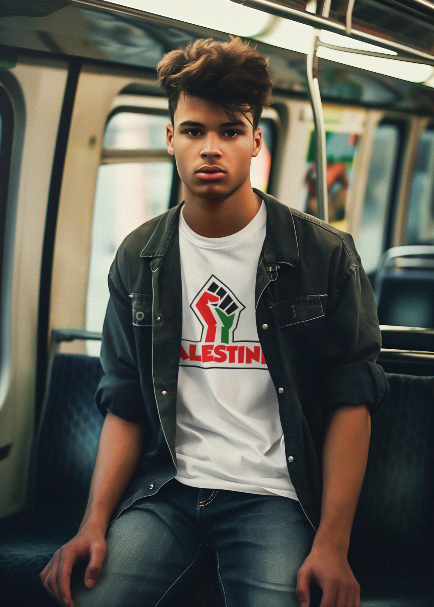 Palestine Power Unisex  T-Shirt-White